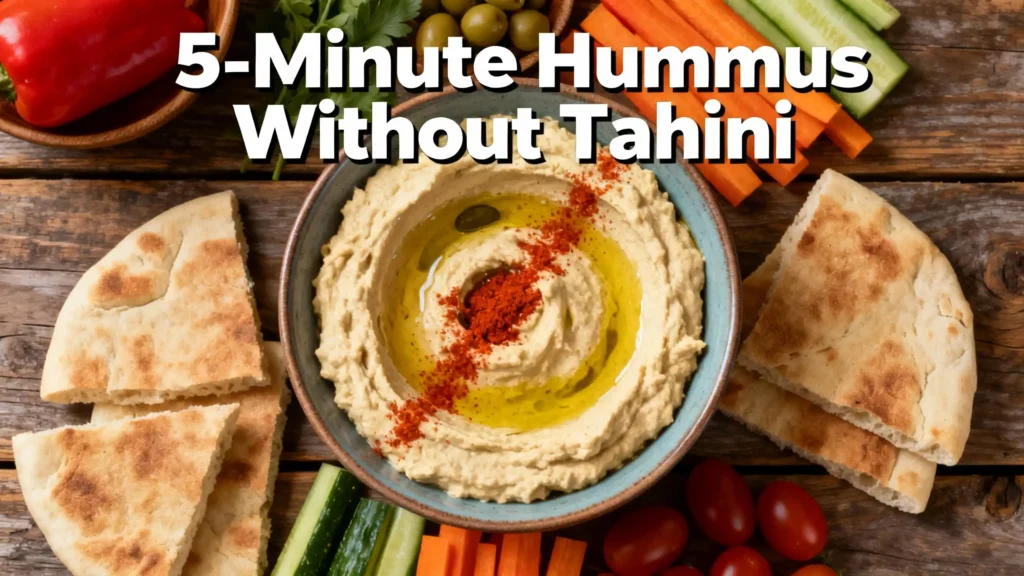 5-Minute Hummus Recipe Without Tahini – Quick, Creamy & Delicious