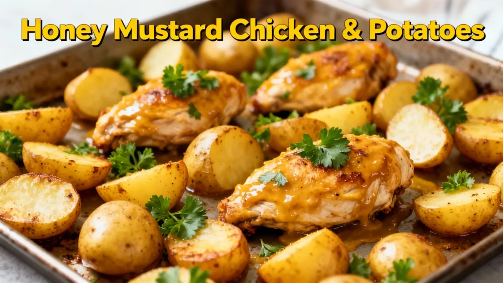 Sheet Pan Honey Mustard Chicken with Roasted Potatoes