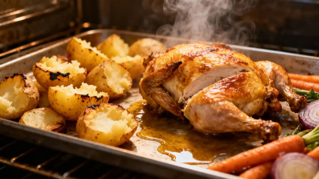Sheet Pan Honey Mustard Chicken with Roasted Potatoes Sheet Pan Honey Mustard Chicken with Roasted Potatoes