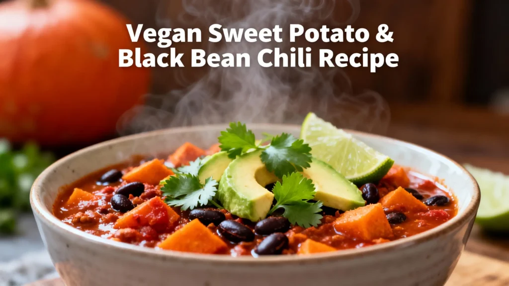 Vegan Sweet Potato and Black Bean Chili for Dinner